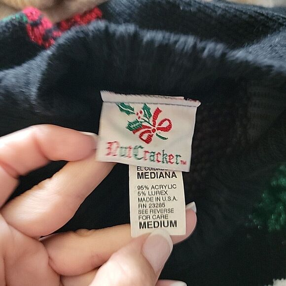 Nut Cracker Christmas Pullover Knit Mock Neck Sweater ~ Sz M ~ Black - Picture 4 of 5